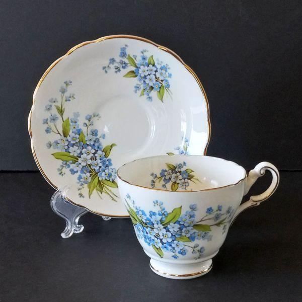 Forget-Me-Nots English Bone China Cup and Saucer Set Clearance #2