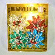 Metallic Foil Bead Flowers Christmas Package Ties Clearance