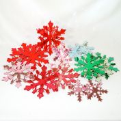 Lot 15 Metallic Foil 3D Fold-Out Snowflake Christmas Decorations