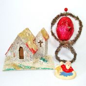 Foil Tinsel 1930s Christmas Candy Container Ornament And More