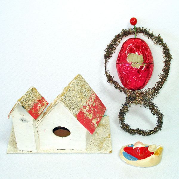 Foil Tinsel 1930s Christmas Candy Container Ornament And More Clearance #2