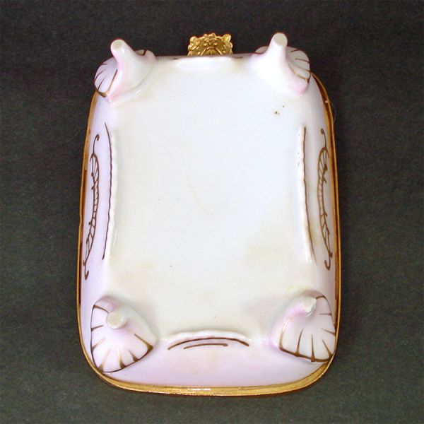 Porcelain Fragonard Courting Couple Ormolu Ashtray #4