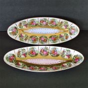 Arnart Fragonard Romantic Scenes Porcelain Celery Dishes