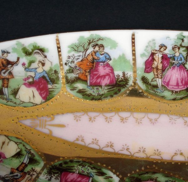 Arnart Fragonard Romantic Scenes Porcelain Celery Dishes #2