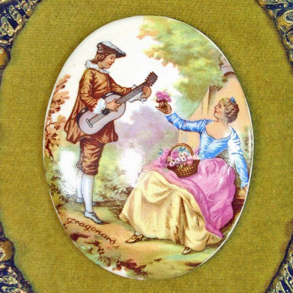 Fragonard Framed Porcelain Cameo Wall Hanging Clearance #2