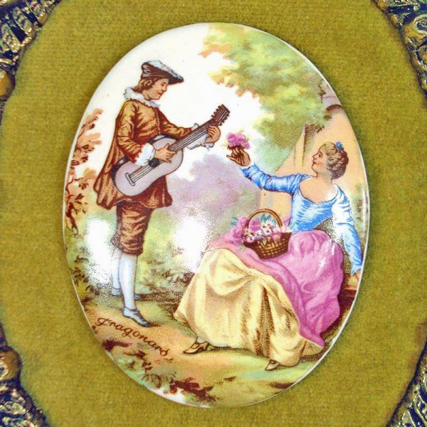 Fragonard Framed Porcelain Cameo Wall Hanging #2