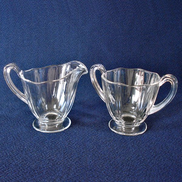 Fostoria Fairfax Crystal Creamer Sugar Set