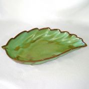 Frankoma Plainsman Prairie Green 12 inch Leaf Dish