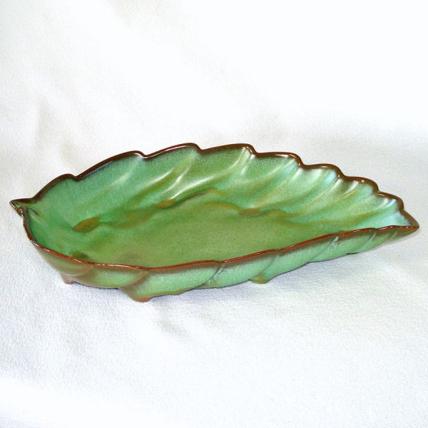 Frankoma Plainsman Prairie Green 12 inch Leaf Dish #3