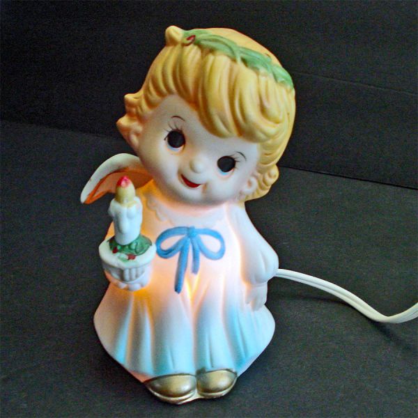 Guardian Angel Ceramic Christmas Night Light Lamp #4