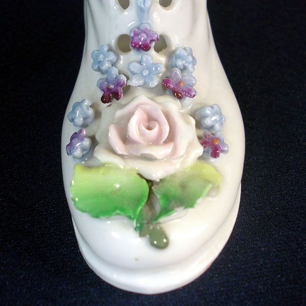 Germany Flowered Shoe Figurine or Vase and Canoe Ashtray Clearance #2