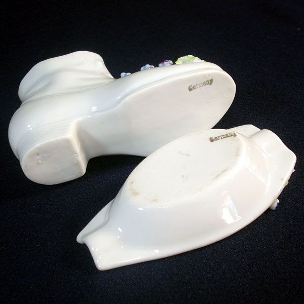 Germany Flowered Shoe Figurine or Vase and Canoe Ashtray Clearance #4