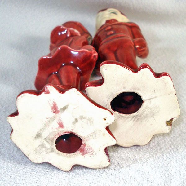 Gilner Pixies Maroon Pottery Salt Pepper Shakers #3