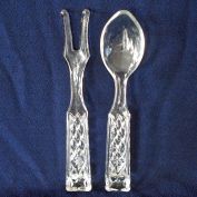 Glass Salad Server Fork and Spoon Set