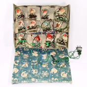 Box 1950s Italian Pine Cone Gnomes Dwarfs Christmas Lights