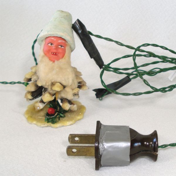 Box 1950s Italian Pine Cone Gnomes Dwarfs Christmas Lights #6