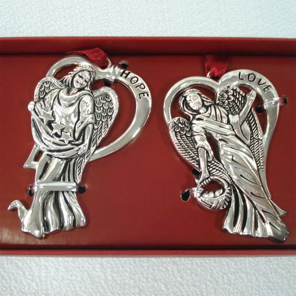 Box 3 Gorham Silverplate Angel Christmas Ornaments #4