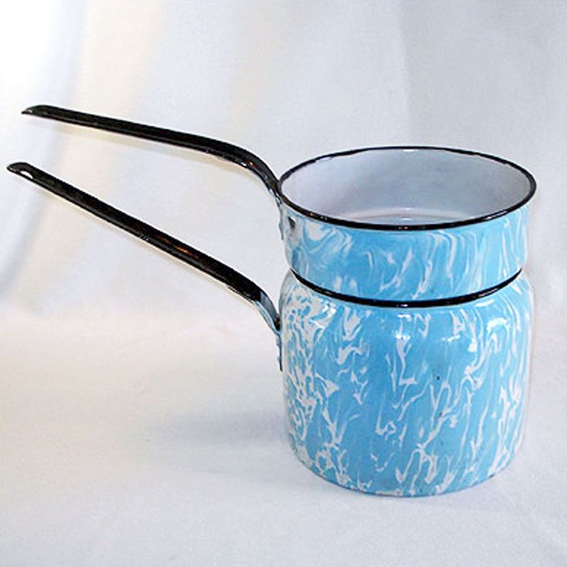 Blue Enamel Stock Pot Retro Enamelware Pot Enamel Pot 