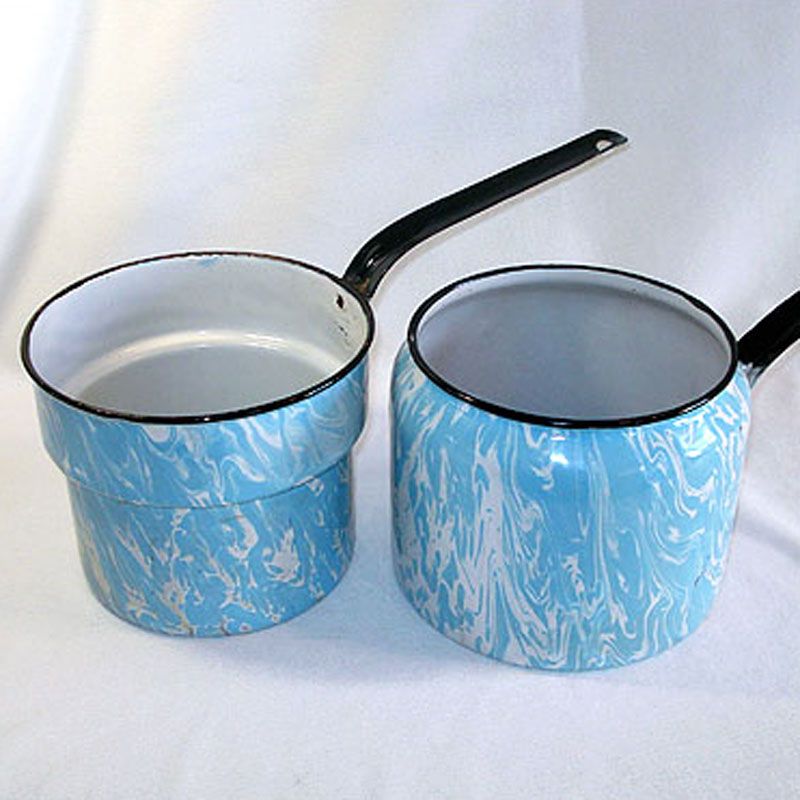 Vintage Very Small Enamelware/Graniteware Double Boiler