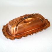 Gregorian Copper Butter Dish With Glass Insert