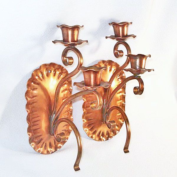 Gregorian Copper Double Wall Candle Sconces