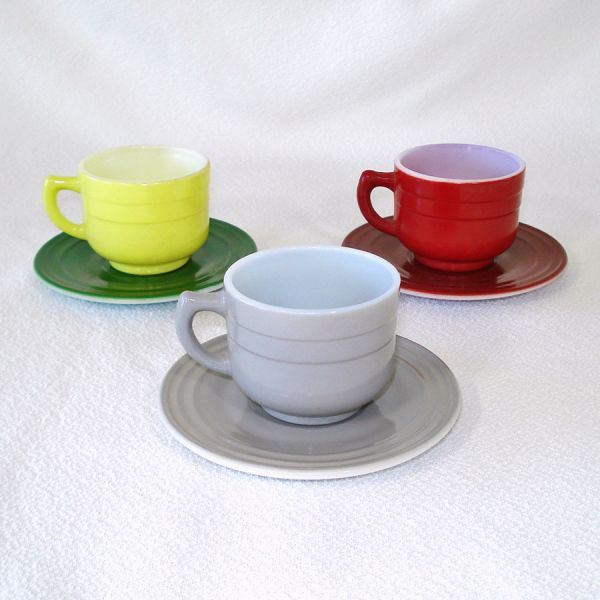 Hazel Atlas 1950s Glass Little Hostess Toy Cups, Saucers