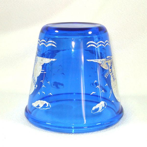 Hazel Atlas Ritz Blue Windmill Glass Ice Pail Tub #3