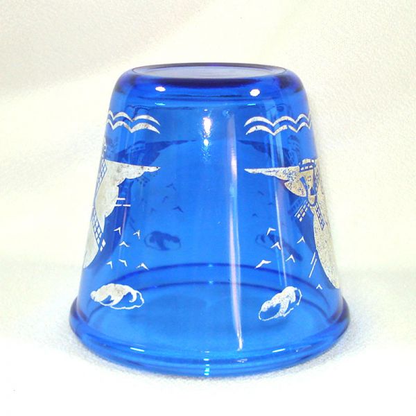 Hazel Atlas Ritz Blue Windmill Glass Ice Pail Tub Clearance #3