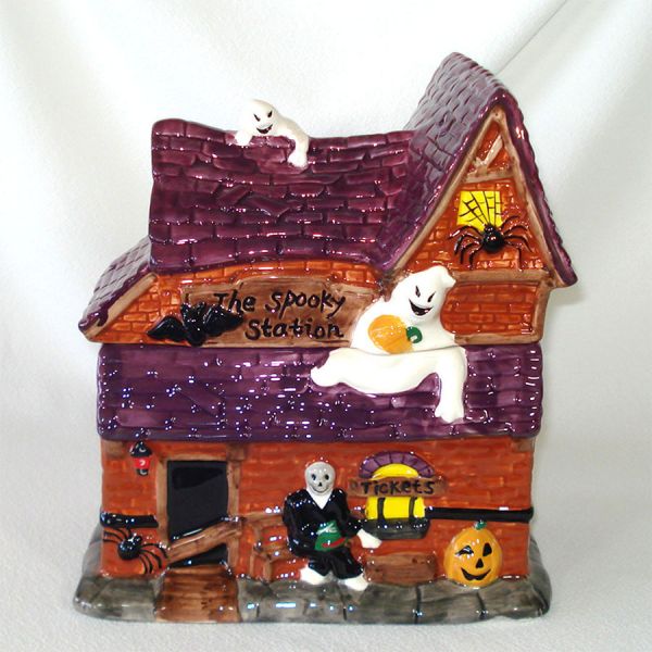 Spooky Station Halloween Haunted House Cookie Jar #1