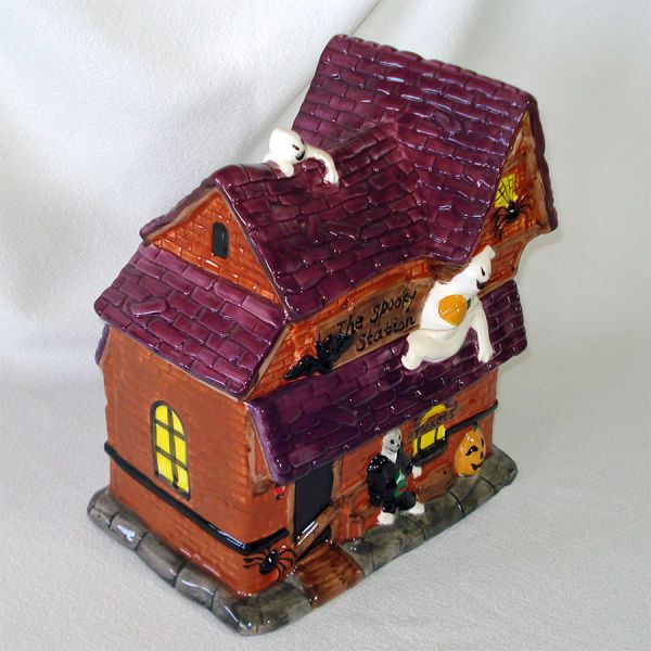 Spooky Station Halloween Haunted House Cookie Jar #3