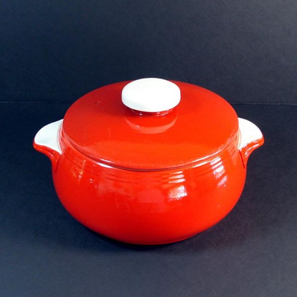 Hall 1940s Chinese Red Pert Covered Casserole Clearance #2