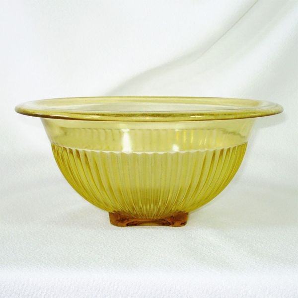 Federal 1930s Ribbed Yellow Glass Mixing Bowl #2
