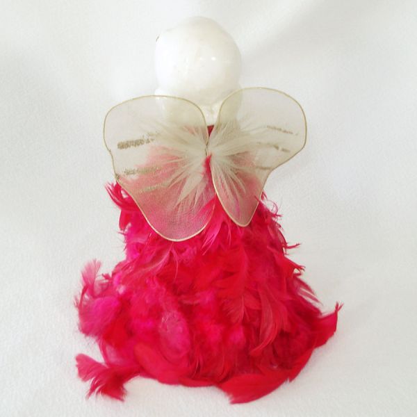 Holt Howard Pink Christmas Feather Angel Porcelain Head #2