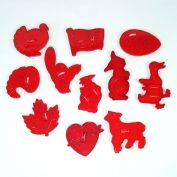 HRM Red Plastic Holiday Cookie Cutters
