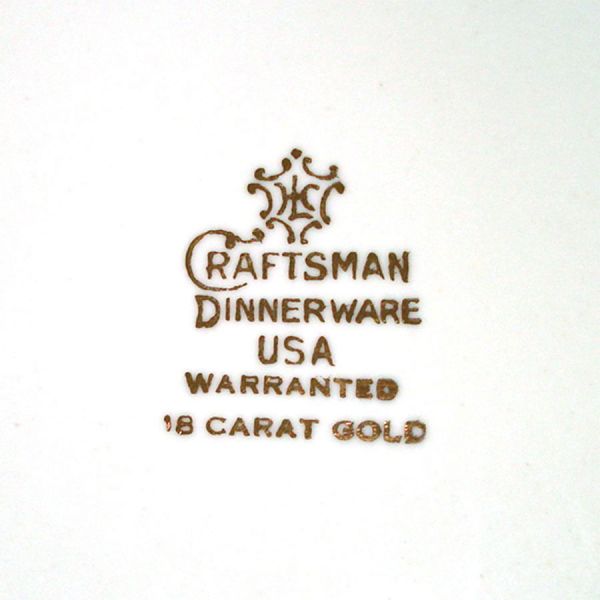 Homer Laughlin Craftsman 6 Salad Plates Red 18k Gold Clearance #2