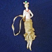 Miniature German Art Deco Flapper Half Doll With Legs