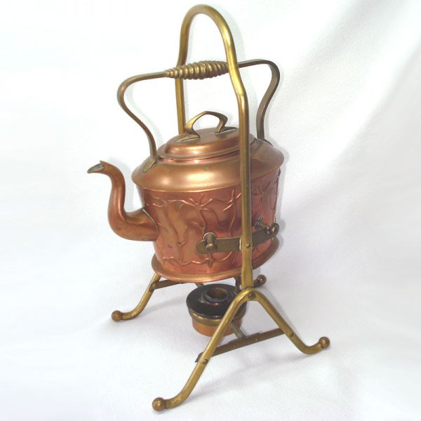 Antique German Jugendstil Copper Spirit Kettle Clearance