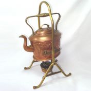 Antique German Jugendstil Copper Spirit Kettle