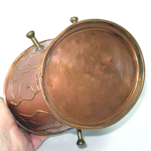 Antique German Jugendstil Copper Spirit Kettle #6