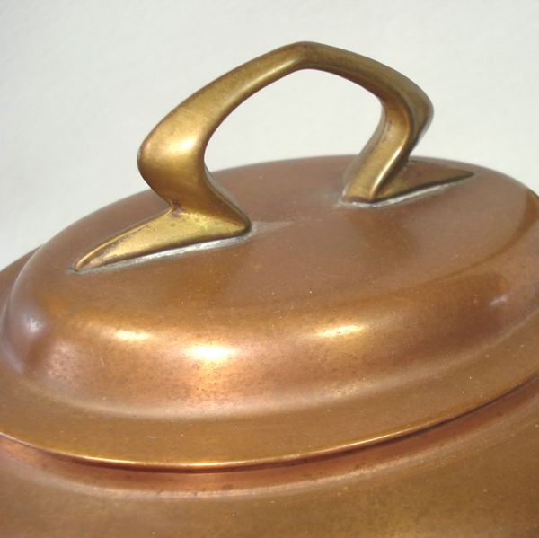 Antique German Jugendstil Copper Spirit Kettle #7