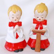Homco Porcelain Bisque Choir Boys Figurines