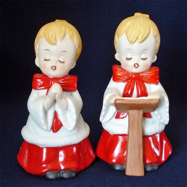 Homco Porcelain Bisque Choir Boys Figurines #4