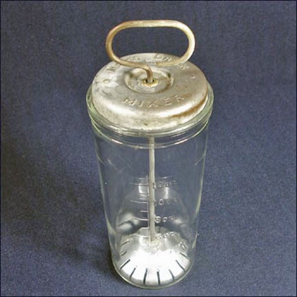1932 Gibson Hazel Atlas Glass Plunger Style Home Drink Mixer Beating Jar #1