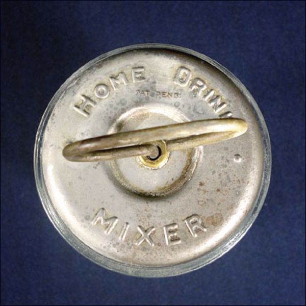 1932 Gibson Hazel Atlas Glass Plunger Style Home Drink Mixer Beating Jar #2