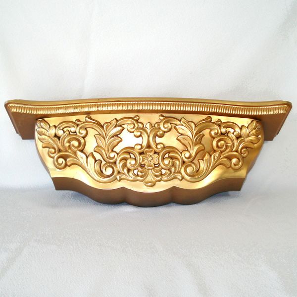 Home Interiors Homco Ornate Gold Gilt Wall Shelf #4