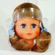 Honey Blonde Vinyl Craft Doll Head Sleep Eyes