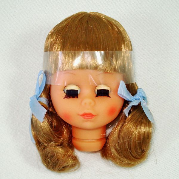 Honey Blonde Vinyl Craft Doll Head Sleep Eyes #2