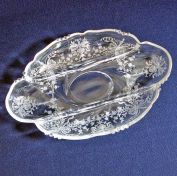 Heisey Orchid 3 Part Divided Relish Dish