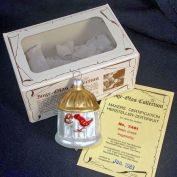 Inge 1983 Bird in Birdcage Glass Christmas Ornament Mint in Box