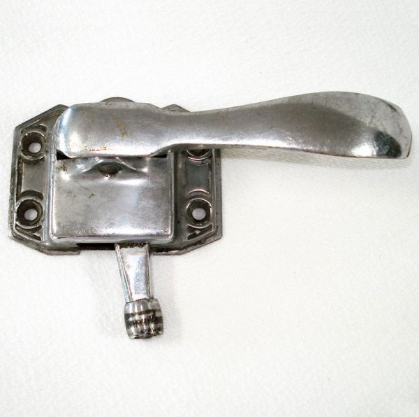 Antique Nickel Plated Icebox Door Latch Hinges Hardware #2